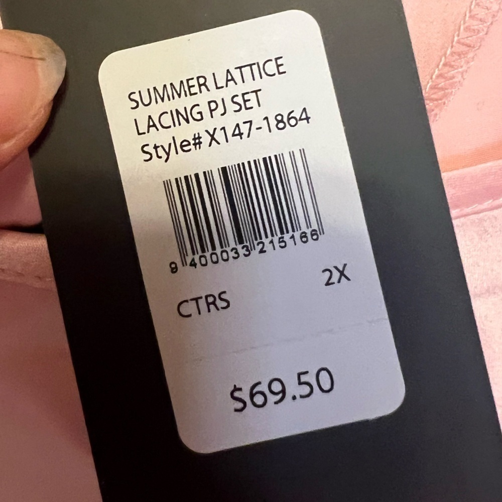 Frederick’s of Hollywood baby pink satin pajama set size 2x and 3x NWT - Picture 10 of 10